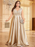 Women's Prom Cocktail  2-4XL Fashion Designer Long Dresses (Plus Size)