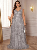 Women's Prom Cocktail Fashion Designer 2-4XL Long Dresses (Plus Size)-Women's Fashion Designer Plus Size Dresses-GRAY-Women&#x27;s fashion designer plus size clothes