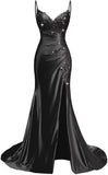 Women's Prom Fashion Designer Lace Applique Satin Dresses (Long)