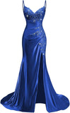 Women's Prom Fashion Designer Lace Applique Satin Dresses (Long)