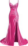 Women's Prom Fashion Designer Lace Applique Satin Dresses (Long)