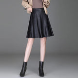 Women's PU Leather 2-4XL Fashion Designer Mini Skirts (Plus Size)