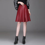 Women's PU Leather 2-4XL Fashion Designer Mini Skirts (Plus Size)