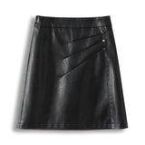 Women's PU Leather Fashion Designer 2-4XL Mini Skirts (Plus Size)-Women's Fashion Designer Skirts-black-Women&#x27;s fashion designer plus size clothes