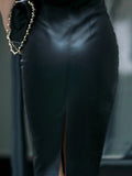 Women's PU Leather 2-5XL Fashion Designer Bodycon Skirts (Plus Size)