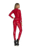 Women's PU Leather 2-5XL Fashion Designer Jumpsuits (Plus Size)