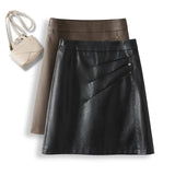 Women's PU Leather Fashion Designer 2-4XL Mini Skirts (Plus Size)