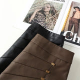 Women's PU Leather Fashion Designer 2-4XL Mini Skirts (Plus Size)