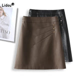 Women's PU Leather Fashion Designer 2-4XL Mini Skirts (Plus Size)