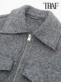 Women's PU Leather Tops Fashion Designer Turn-down Collar Zipper Jackets-Women's Fashion Designer Jackets
