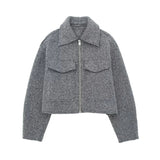 Women's PU Leather Tops Fashion Designer Turn-down Collar Zipper Jackets-Women's Fashion Designer Jackets