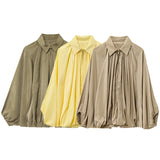 Women's Puff Fashion Designer S-L Ruffled Loose Jackets-Women's Fashion Designer Jackets-International Women's Clothing