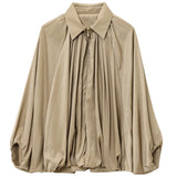 Women's Puff Fashion Designer S-L Ruffled Loose Jackets-Women's Fashion Designer Jackets-International Women's Clothing