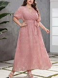 Women's Puff Sleeve 1-5XL Fashion Designer Long Dresses (Plus Size)