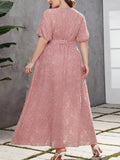 Women's Puff Sleeve 1-5XL Fashion Designer Long Dresses (Plus Size)