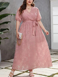 Women's Puff Sleeve 1-5XL Fashion Designer Long Dresses (Plus Size)