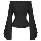 Women's Renaissance Blouse Fashion Designer S-XL Off Shoulder Long-Sleeve Tops