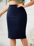 Women's Retro Split Fashion Designer High Waist Skirts (Plus Size)