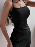 Women's Ribbed Bodycon Fashion Designer High Split Dresses (Long)-Women's Fashion Designer Dresses