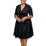 Women's Robes 1-5XL Fashion Designer Midi Dresses (Plus Size)-Women's Fashion Designer Plus Size Dresses-International Women's Clothing