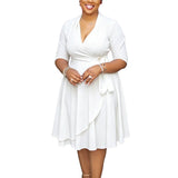 Women's Robes 1-5XL Fashion Designer Midi Dresses (Plus Size)-Women's Fashion Designer Plus Size Dresses-International Women's Clothing