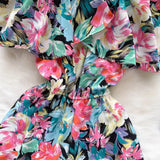 Women's Rompers Off Shoulder Floral Fashion Designer Jumpsuits-Women's Fashion Designer Rompers / Jumpsuits
