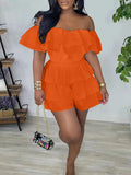 Women's Rompers S-3XL Ruffled Layer Fashion Designer Jumpsuits-Women's Fashion Designer Rompers / Jumpsuits-Women&#x27;s fashion designer plus size clothes