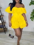 Women's Rompers S-3XL Ruffled Layer Fashion Designer Jumpsuits-Women's Fashion Designer Rompers / Jumpsuits-Women&#x27;s fashion designer plus size clothes