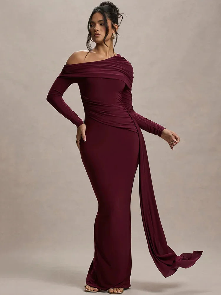 Women's Ruched Bodycon Fashion Designer S-L Draped Dresses (Long) International Women's Clothing Women's Ruched Bodycon Fashion Designer S-L Draped Dresses (Long) International Women's Clothing