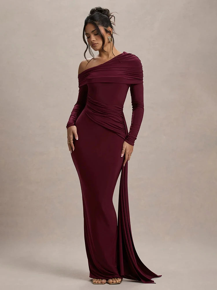 Women's Ruched Bodycon Fashion Designer S-L Draped Dresses (Long) International Women's Clothing Women's Ruched Bodycon Fashion Designer S-L Draped Dresses (Long) International Women's Clothing