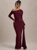 Women's Ruched Bodycon Fashion Designer S-L Draped Dresses (Long)-Women's Fashion Designer Plus Size Dresses-International Women's Clothing