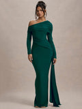 Women's Ruched Bodycon Fashion Designer S-L Draped Dresses (Long)-Women's Fashion Designer Plus Size Dresses-International Women's Clothing