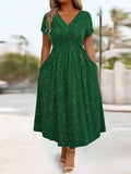 Women's Ruched Knot 1-6XL Sparkly Fashion Designer Midi Dresses (Plus Size)-Women's Fashion Designer Plus Size Dresses