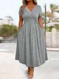 Women's Ruched Knot 1-6XL Sparkly Fashion Designer Midi Dresses (Plus Size)-Women's Fashion Designer Plus Size Dresses