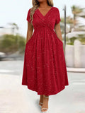 Women's Ruched Knot 1-6XL Sparkly Fashion Designer Midi Dresses (Plus Size)-Women's Fashion Designer Plus Size Dresses