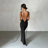 Women's Ruched Peplum Fashion Designer Backless Dresses (Long)-Women's Fashion Designer Dresses