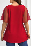 Women's Ruffle 2-5XL Chiffon Tops Fashion Designer T-Shirts (Plus Size)