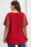 Women's Ruffle 2-5XL Chiffon Tops Fashion Designer T-Shirts (Plus Size)