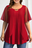 Women's Ruffle 2-5XL Chiffon Tops Fashion Designer T-Shirts (Plus Size)