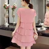 Women's Ruffle Chiffon Fashion Designer 1-5XL Short Dresses (Plus Size)