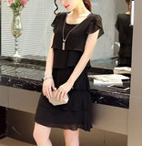 Women's Ruffle Chiffon Fashion Designer 1-5XL Short Dresses (Plus Size)