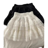 Women's Ruffle Fashion Designer Lace A- Line S-4XL Skirts (Plus Size)