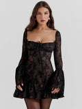 Women's Ruffle Lace A-Line Fashion Designer Mini Dresses (Short)-Women's Fashion Designer Dresses