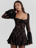 Women's Ruffle Lace A-Line Fashion Designer Mini Dresses (Short)-Women's Fashion Designer Dresses