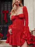 Women's Ruffle Lace A-Line Fashion Designer Mini Dresses (Short)-Women's Fashion Designer Dresses