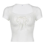 Women's Ruffle Lace Trim Corset Tops Fashion Designer T-Shirts-Women's Tops Fashion Designer T-Shirts / Blouses