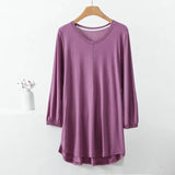 Women's Ruffle O Neck Tops 2-8XL Fashion Designer T-Shirts (Plus Size)-Women's Tops Fashion Designer T-Shirts / Blouses-purple-Women&#x27;s fashion designer plus size clothes