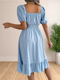 Women's Ruffle Puff Sleeve Corset S-XL A Line Dresses (Midi)-Women's Fashion Designer Plus Size Dresses-International Women's Clothing