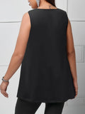 Women's Ruffle Tops 3-5XL Scalloped Fashion Designer Singlets (Plus Size)