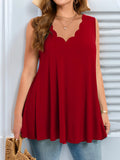 Women's Ruffle Tops 3-5XL Scalloped Fashion Designer Singlets (Plus Size)
